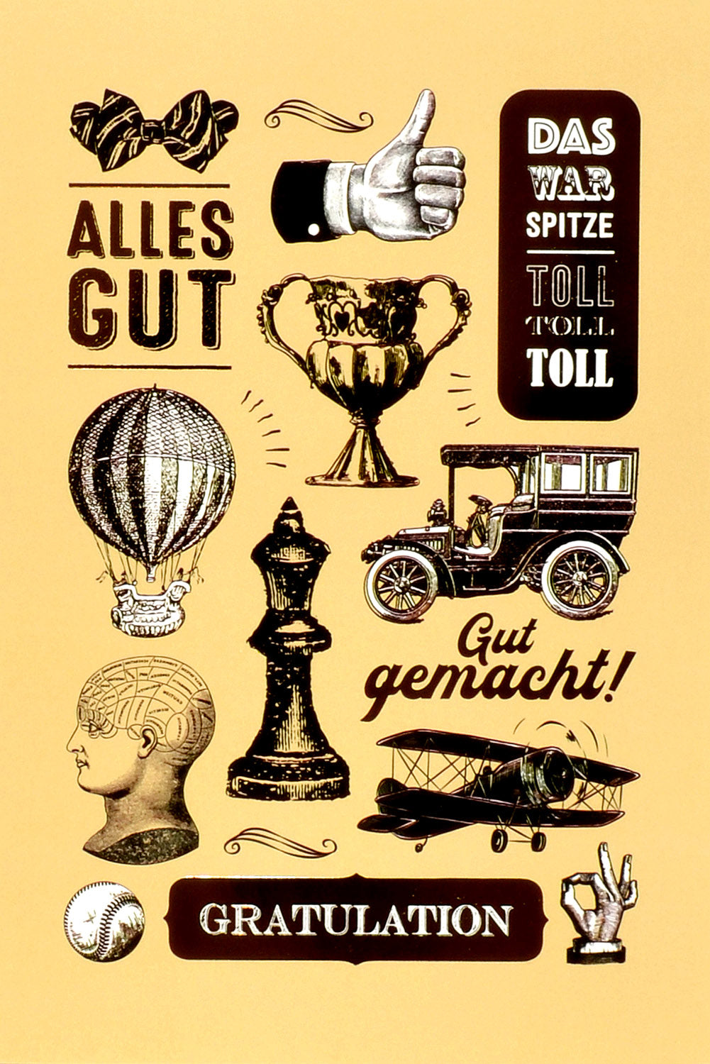 ABC Glückwunschkarte Retro 1120000900 B6