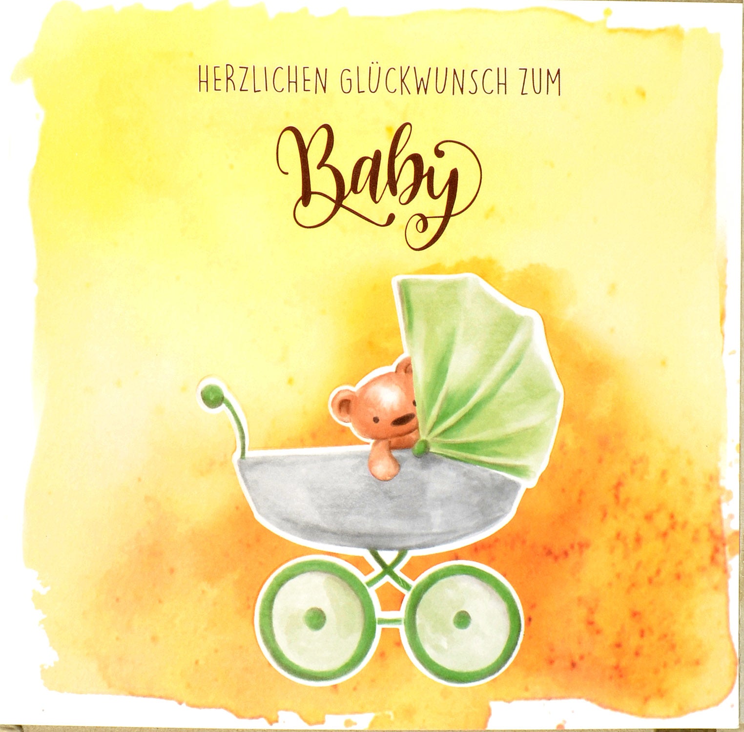 ABC Glückwunschkarte Kinderwagen 1120003800 15x15cm