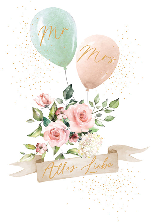 ABC Hochzeitskarte B6 51652 Alles Liebe Mr. Mrs.