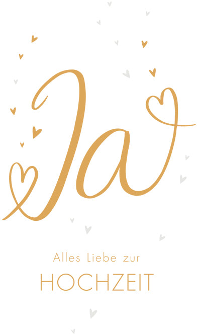 ABC Hochzeitskarte B6 51657 Ja mit Herzen