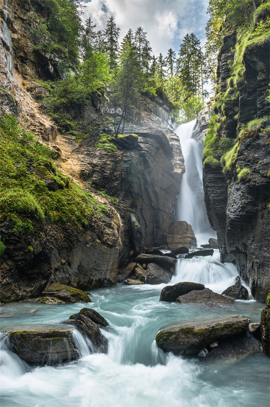 ABC Glückwunschkarte Blanko B6 51861 Wasserfall im Wald
