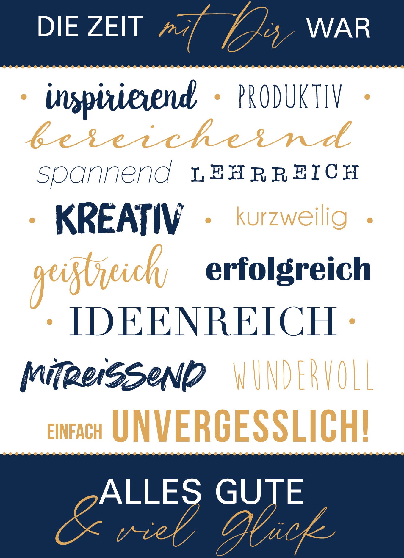 ABC Abschiedskarte B6 52297 Die Zeit mit Dir war