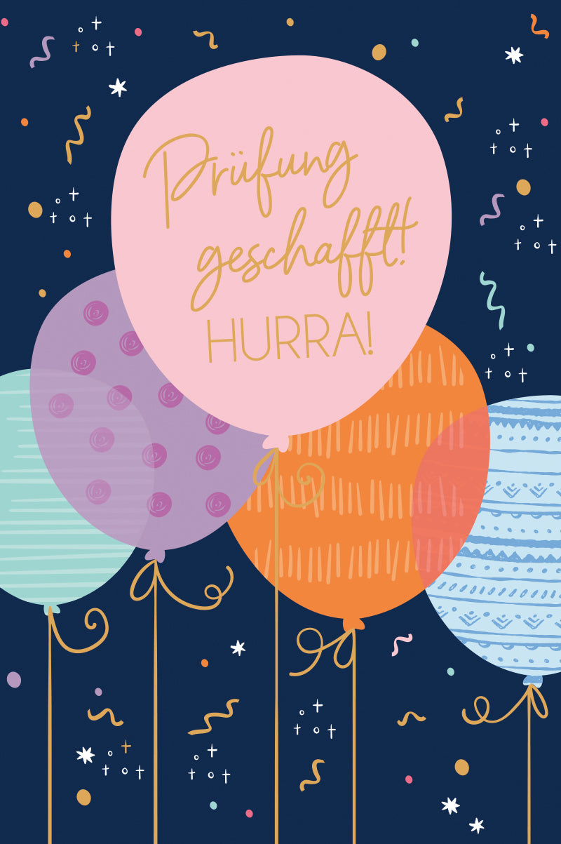 ABC Glückwunschkarte Prüfung B6 52319 Farbige Ballons