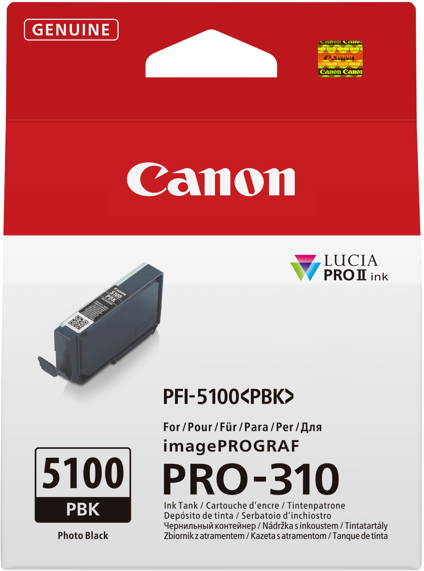 CANON Tintenpatrone photo schwarz PFI-5100PBK iPF PRO-310 14ml