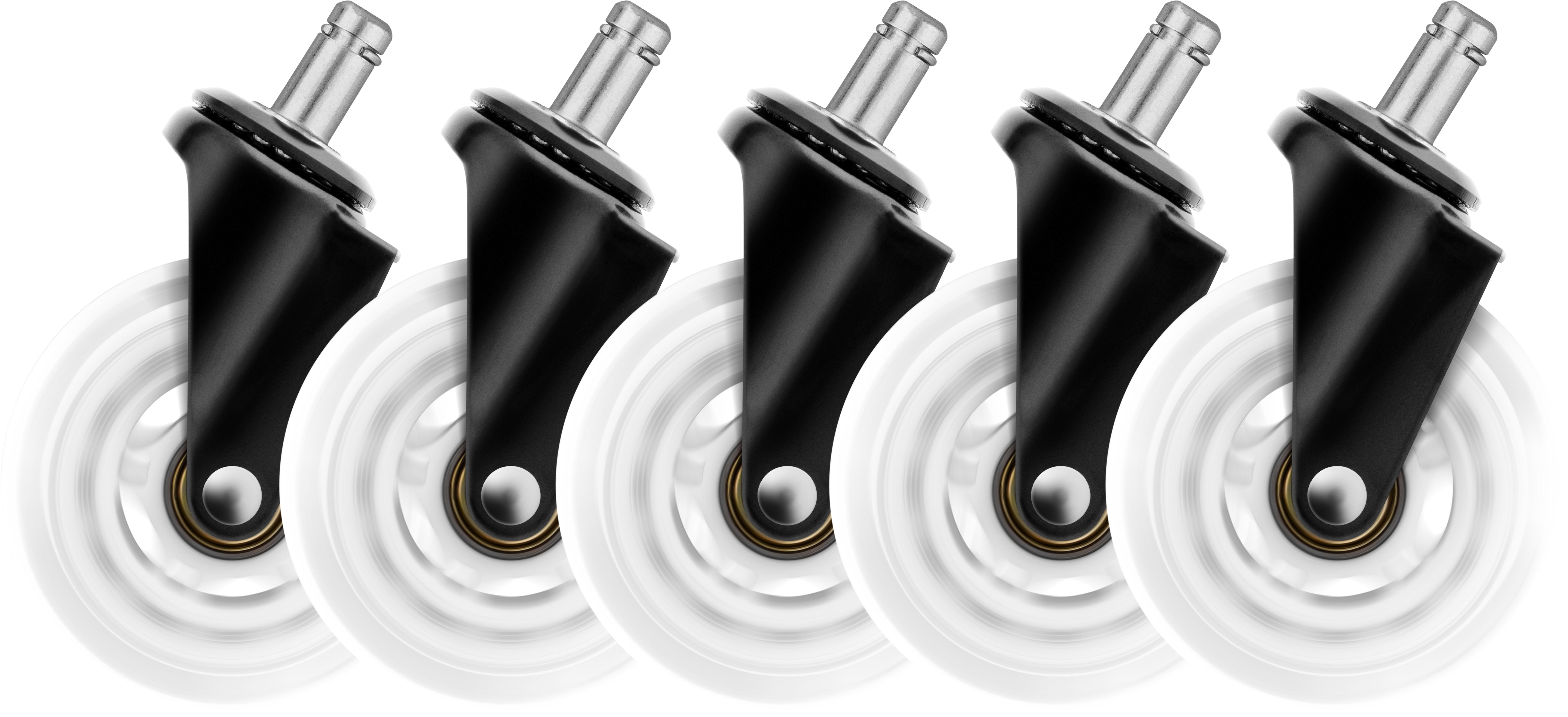 DELTACO Casters, Wheels, 5-pack GAM-157-W White Line