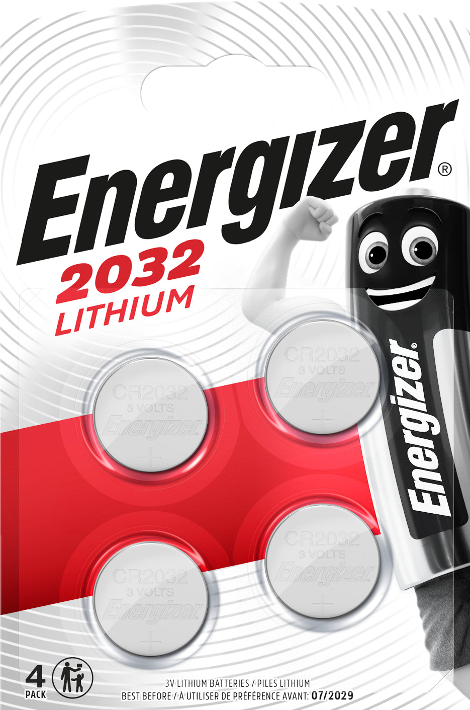 ENERGIZER Knopfzelle E300830104 CR2032, 4 Stück