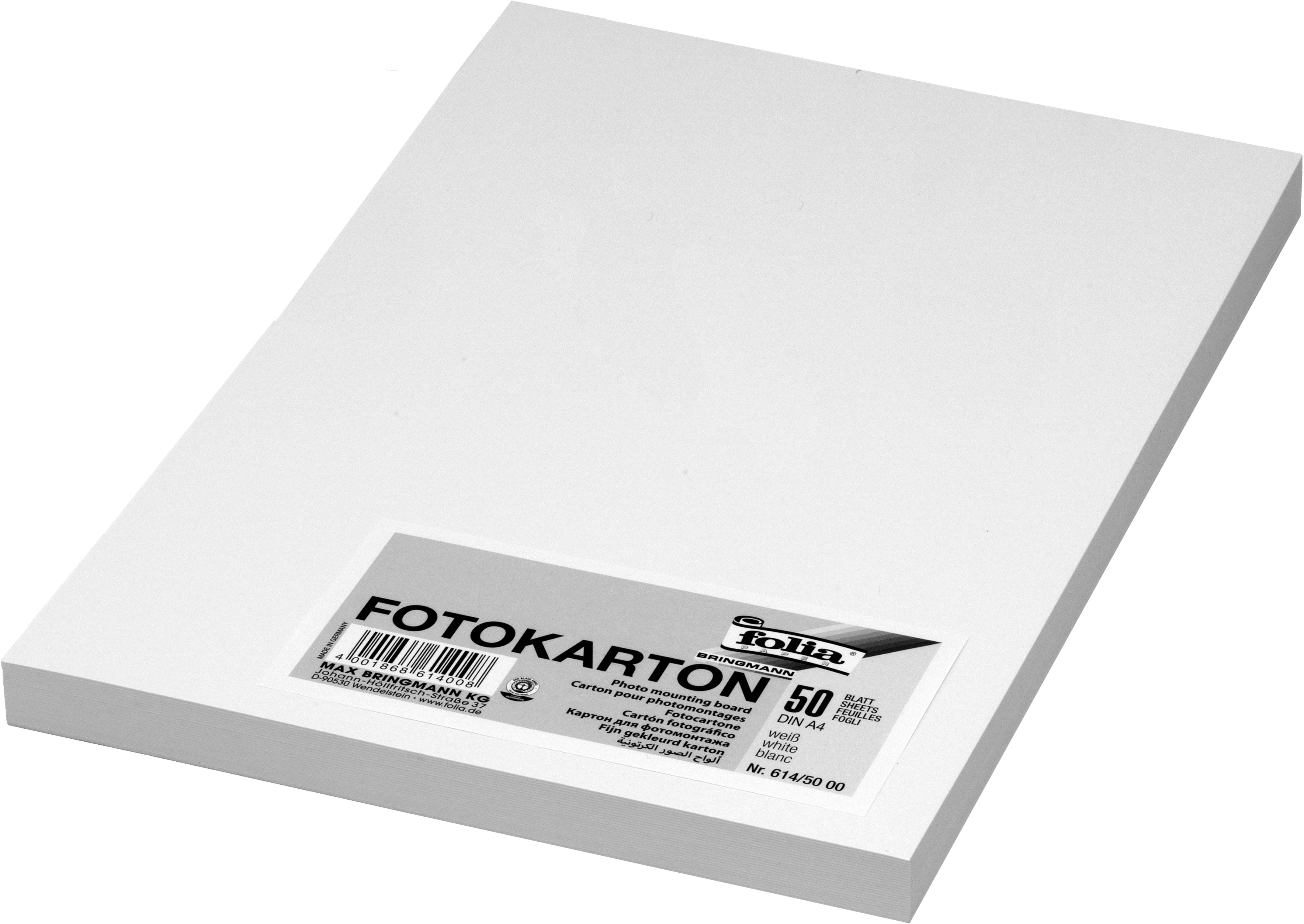 FOLIA Fotokarton A4 614/50 00 300g, weiss 50 Blatt