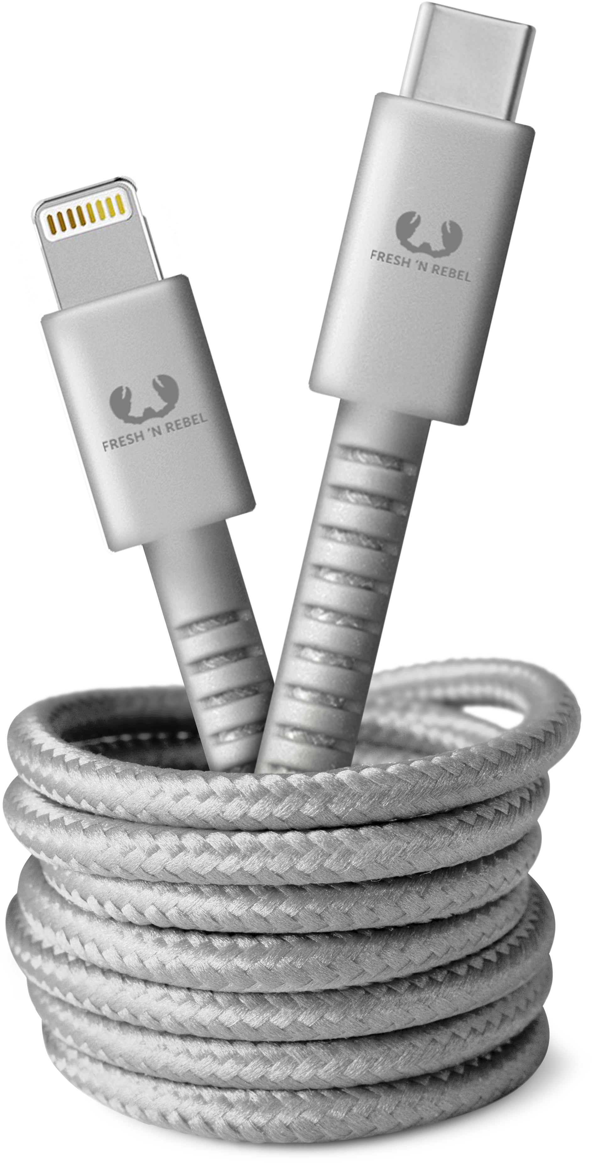FRESH'N REBEL Apple Lightning 1.5m 2CLC150IG Fabriq cable Ice Grey
