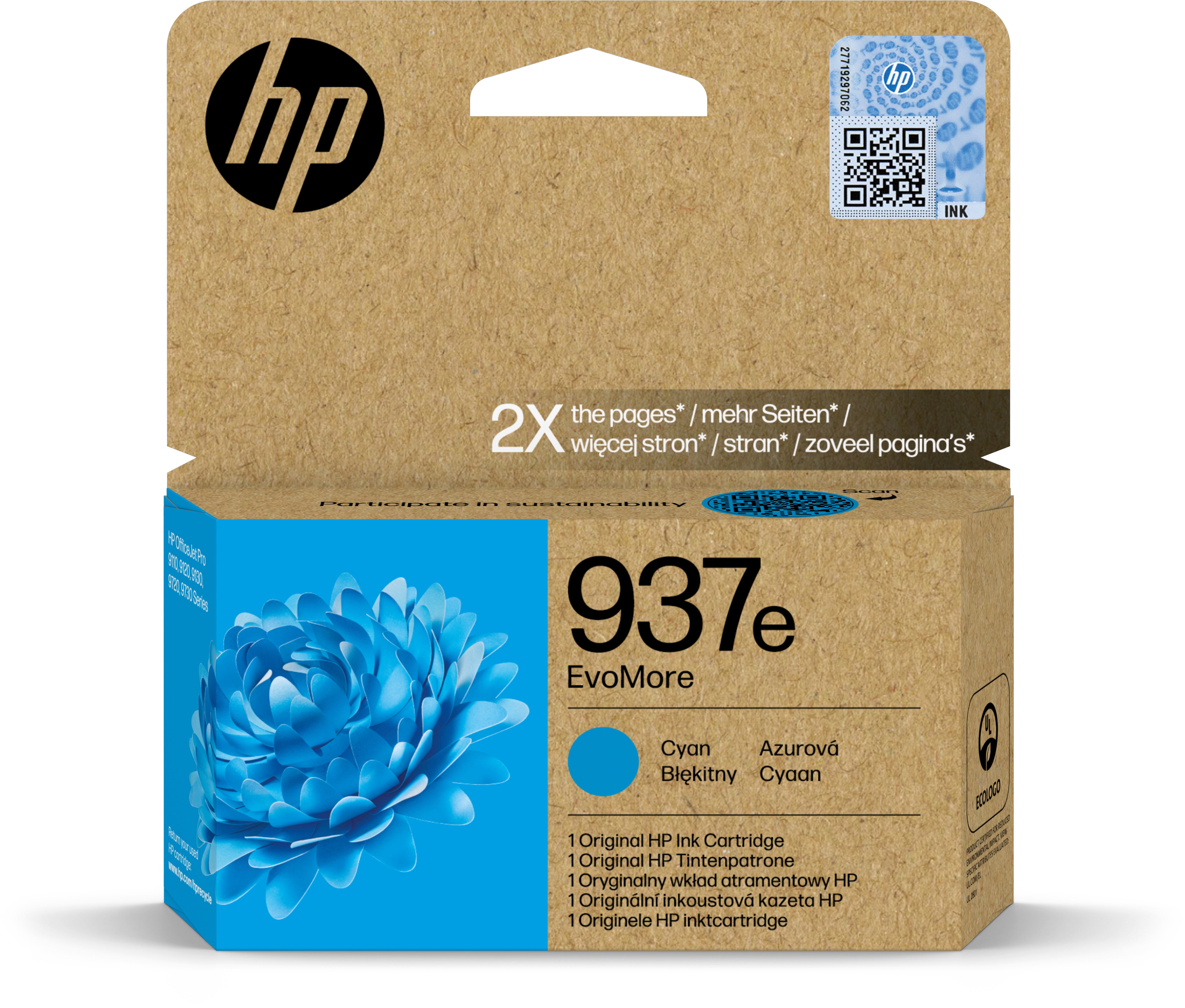 HP Tintenpatrone 937e cyan 4S6W6NE OfficeJet 9110b/9120 1650 S.