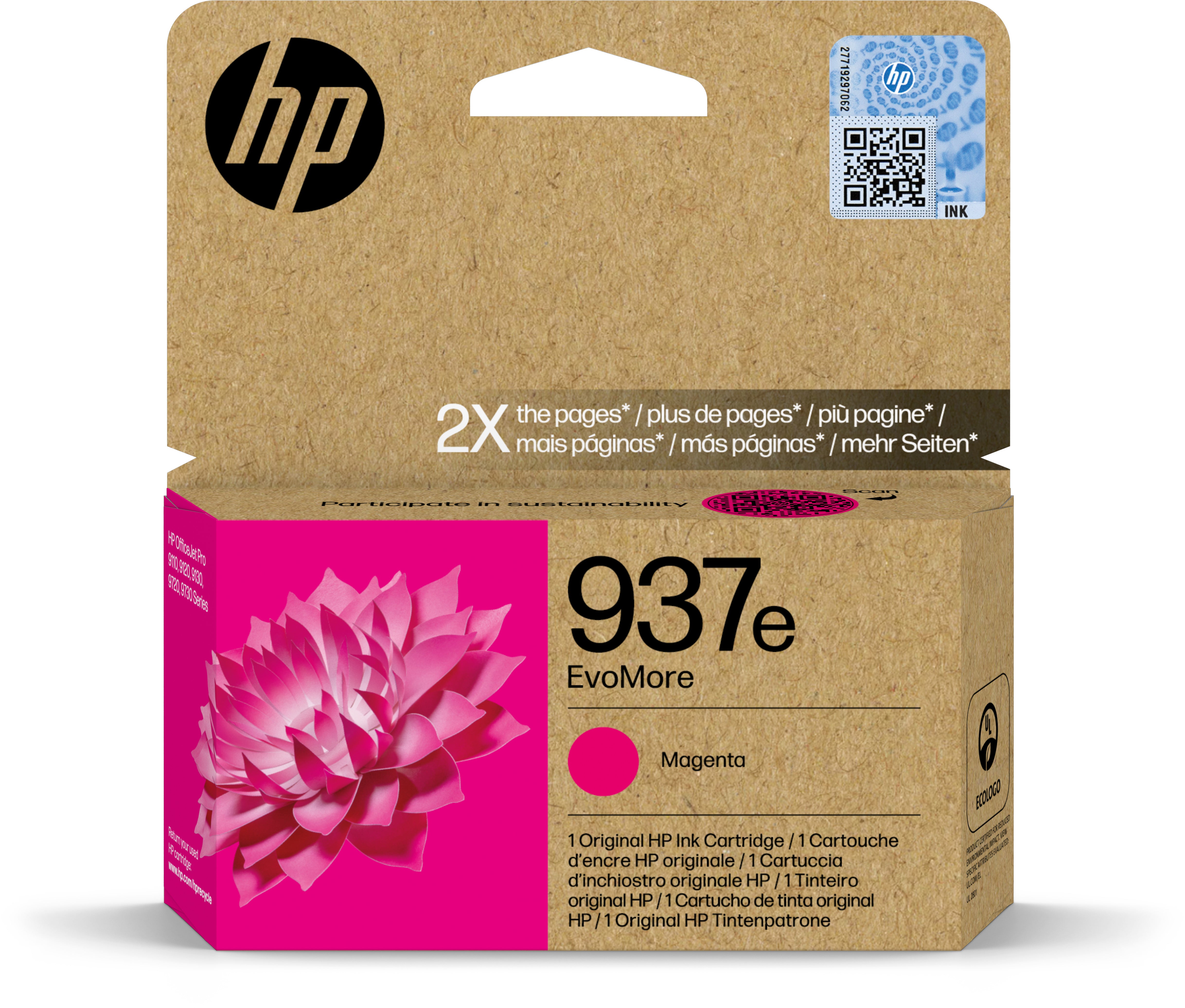 HP Tintenpatrone 937e magenta 4S6W7NE OfficeJet 9110b/9120 1650 S.