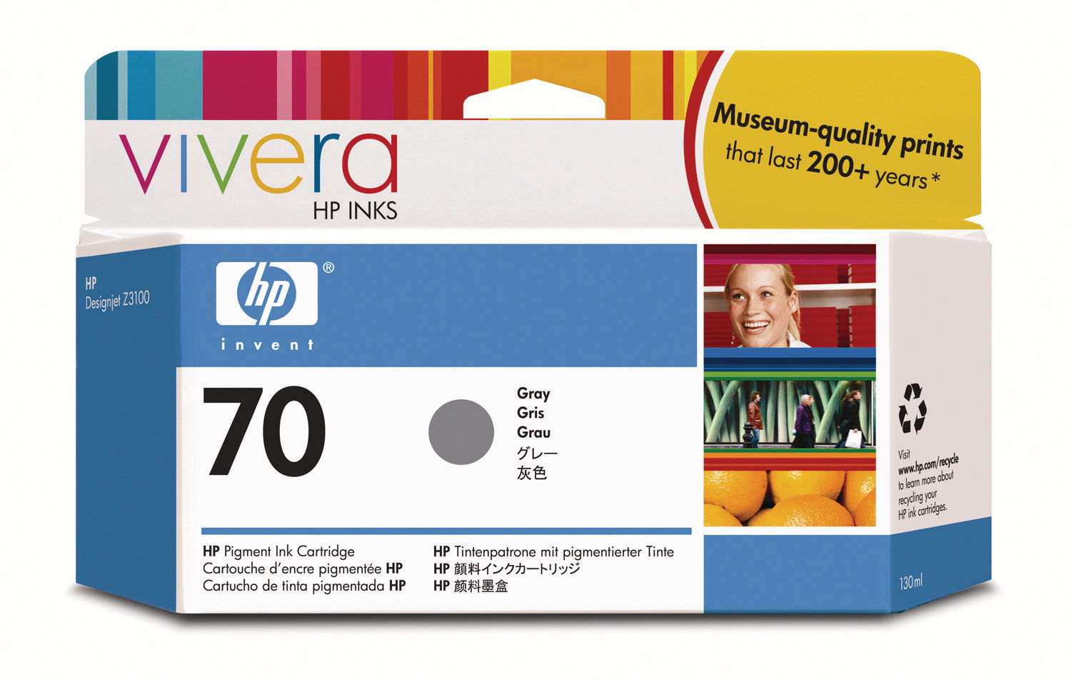 HP Tintenpatrone 70 grey C9450A DesignJet Z3100/3200 130ml