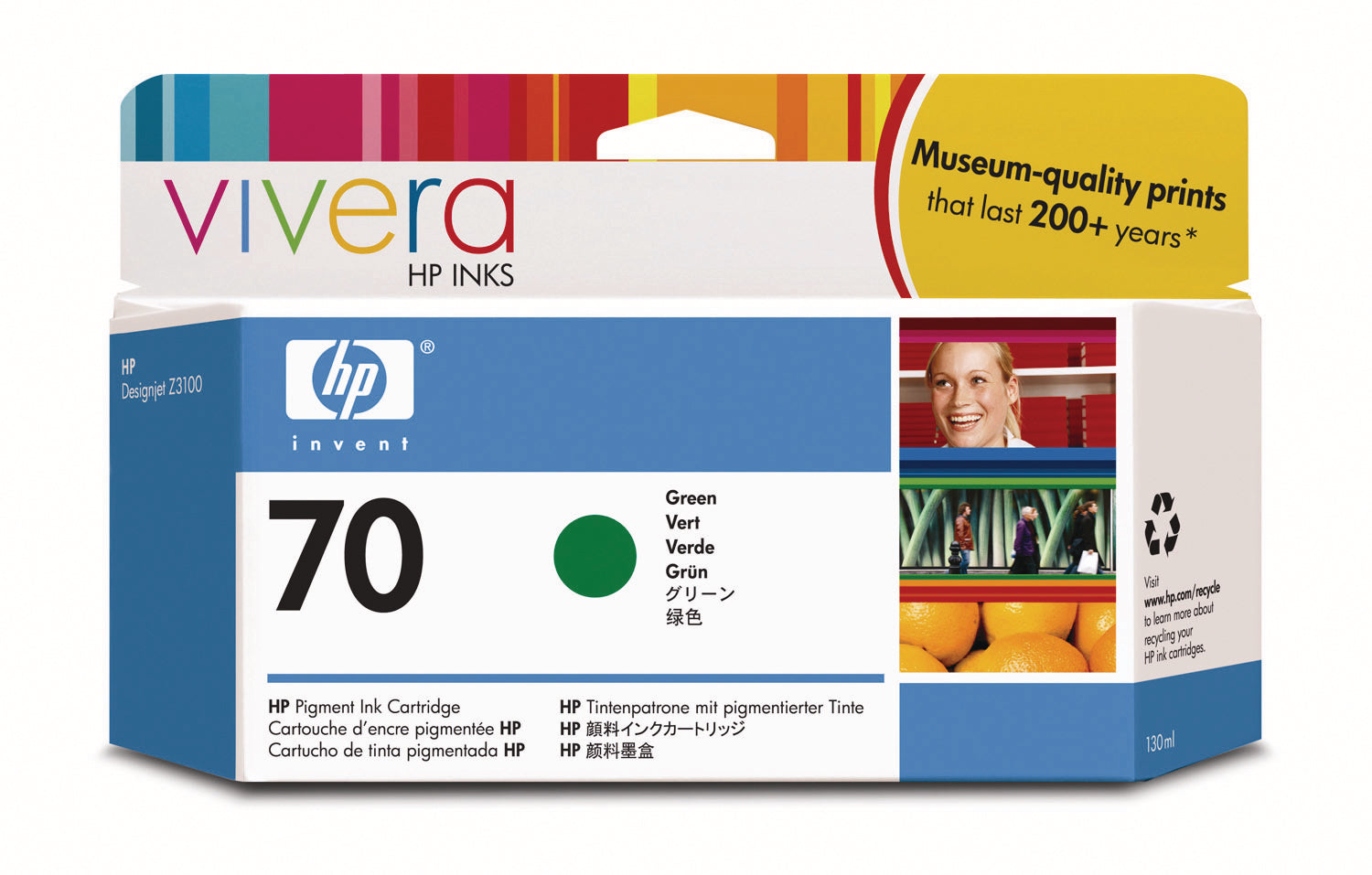 HP Tintenpatrone 70 green C9457A DesignJet Z3100/3200 130ml