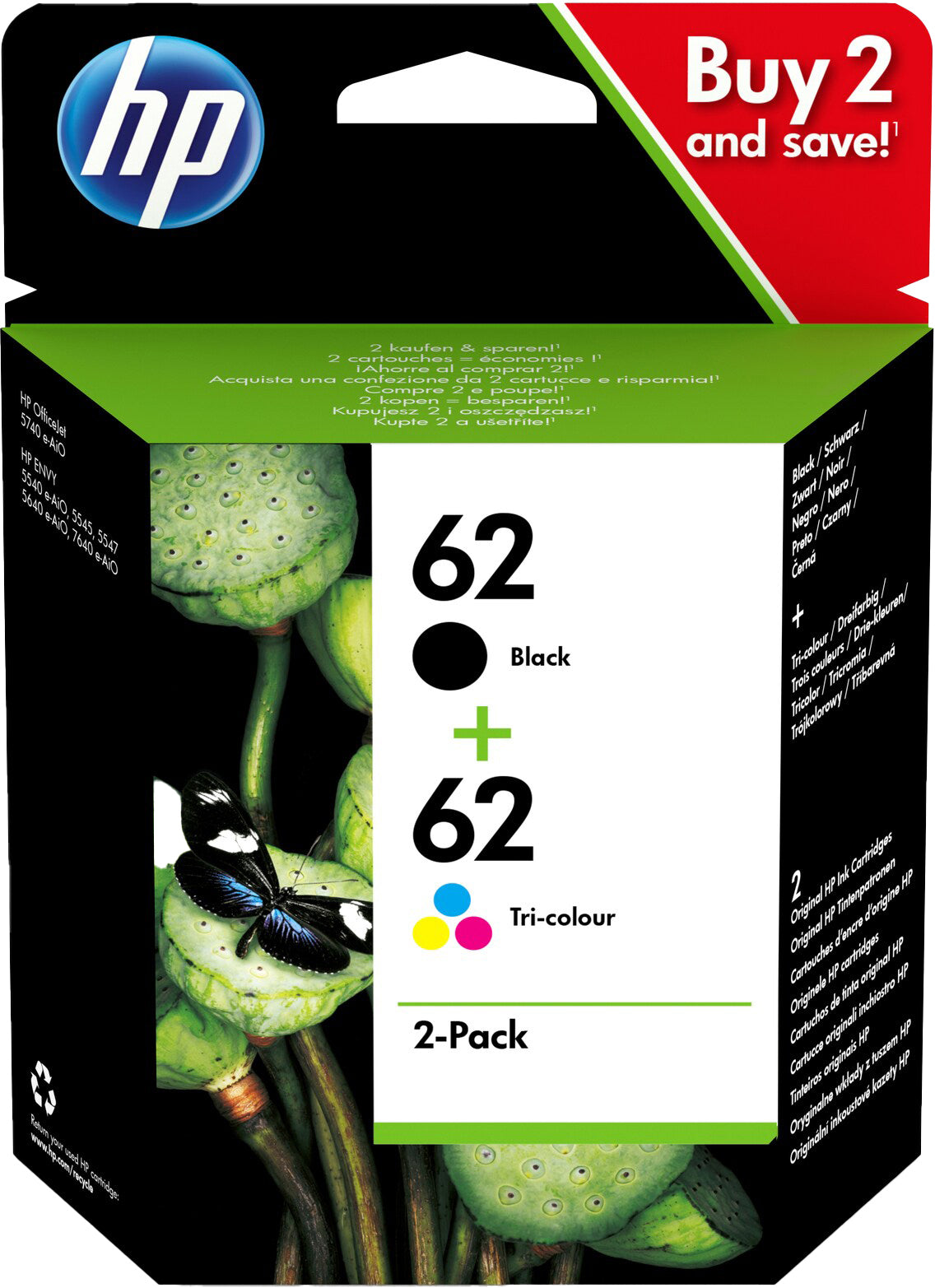 HP Combopack 62 BK/color N9J71AE Envy 5640 e-AiO 200/165 S.