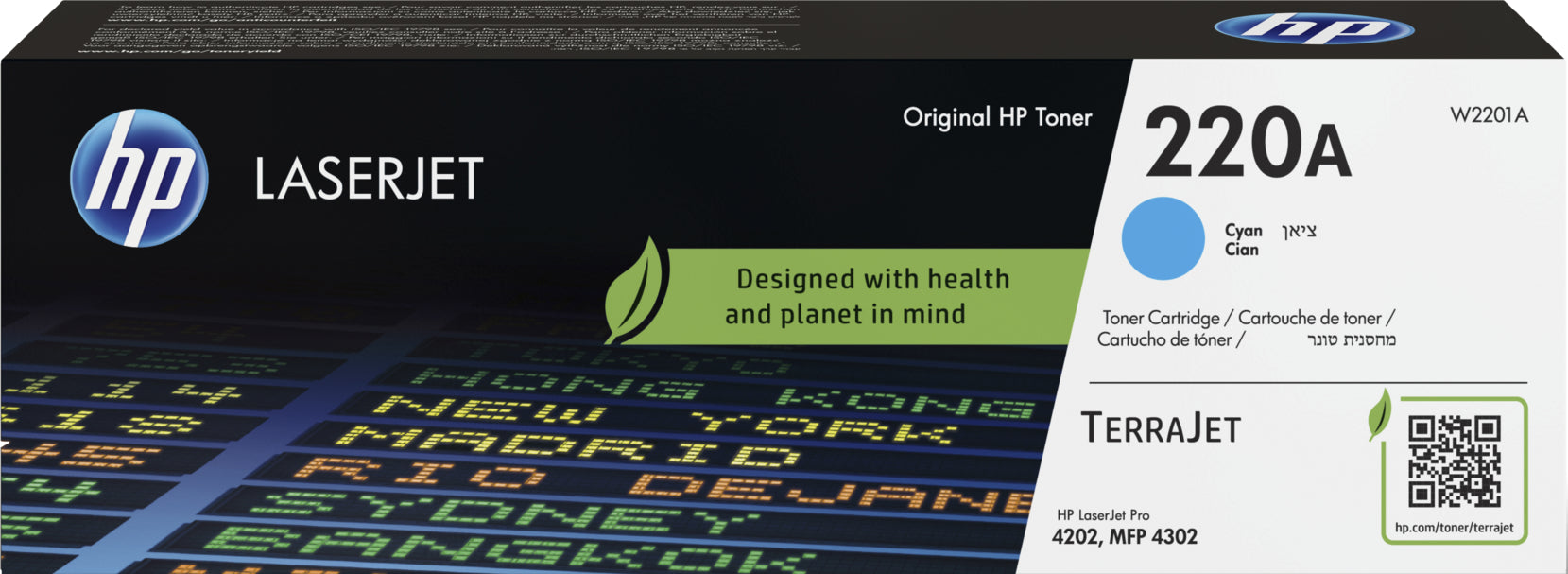 HP Toner-Modul 220A cyan W2201A CLJ Pro 4202/MFP 4302 1800 S.