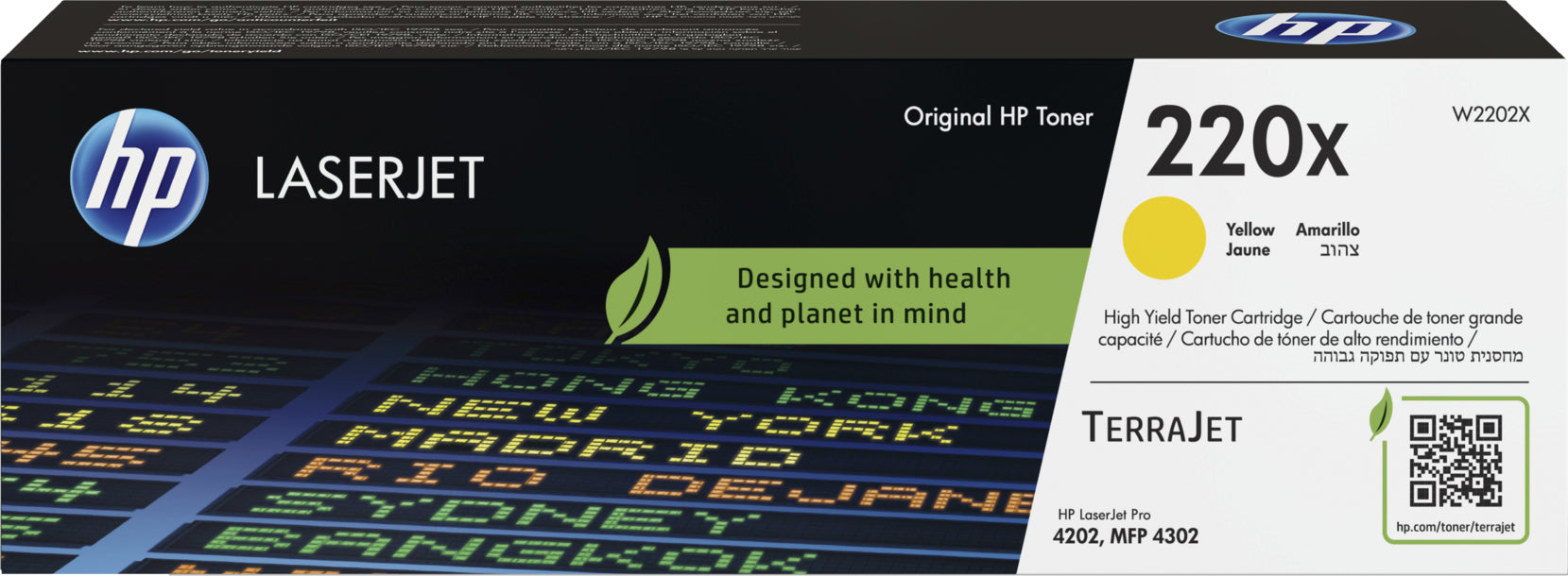 HP Toner-Modul 220X yellow W2202X CLJ Pro 4202/MFP 4302 5500 S.