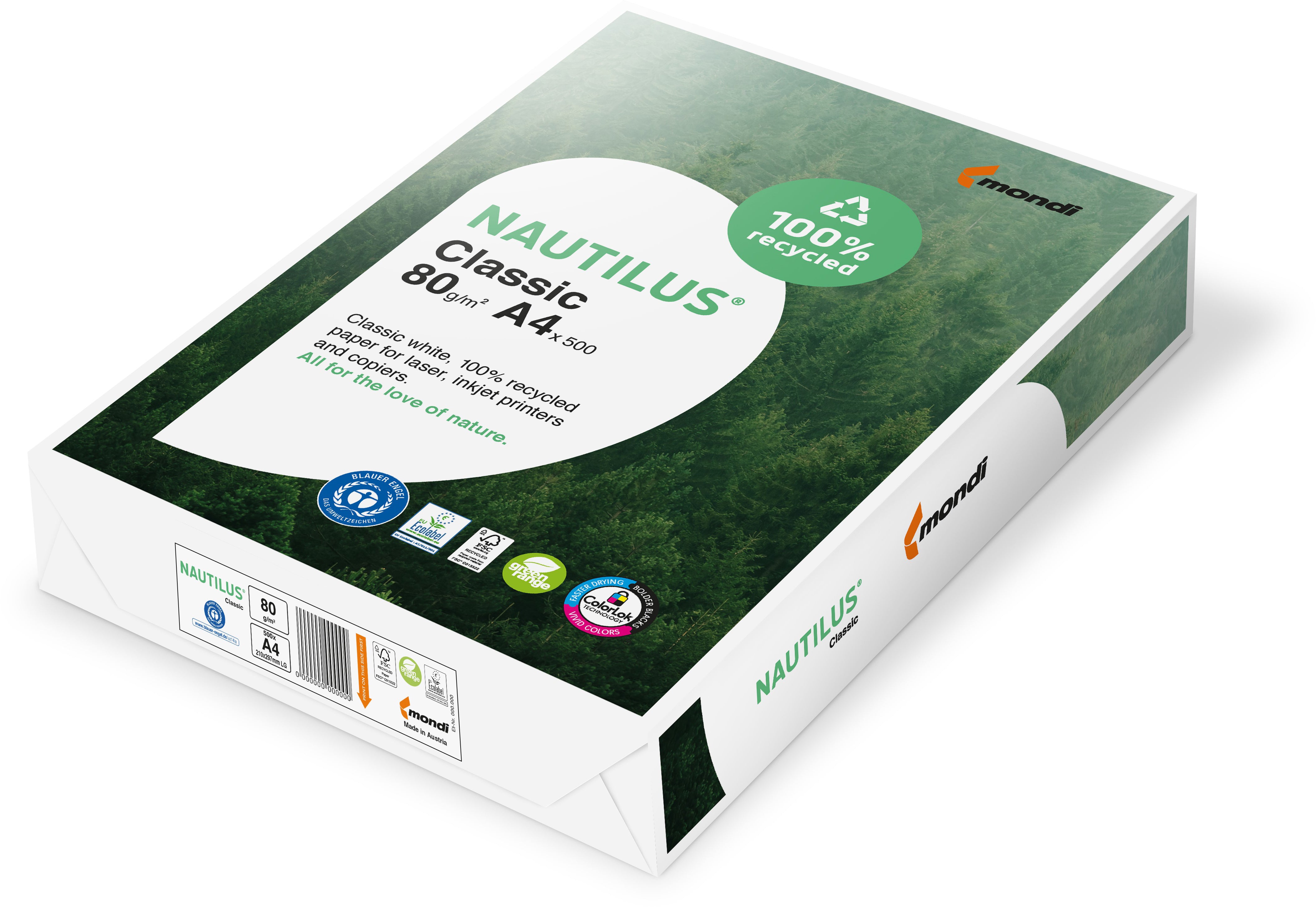 NAUTILUS CLASSIC Kopierpapier A4 88032442 80g, recycling 500 Blatt
