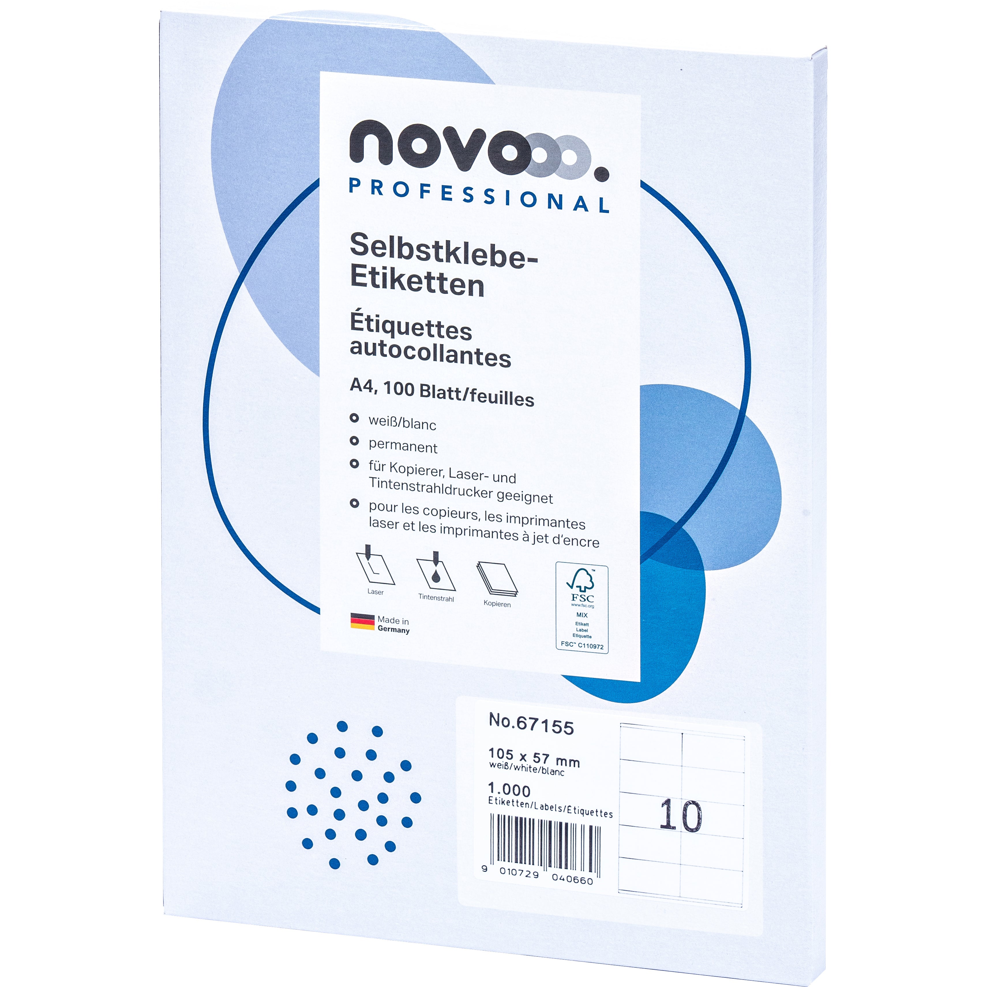 NOVOOO Etiketten 105x57mm 67155 weiss 1000 Stück