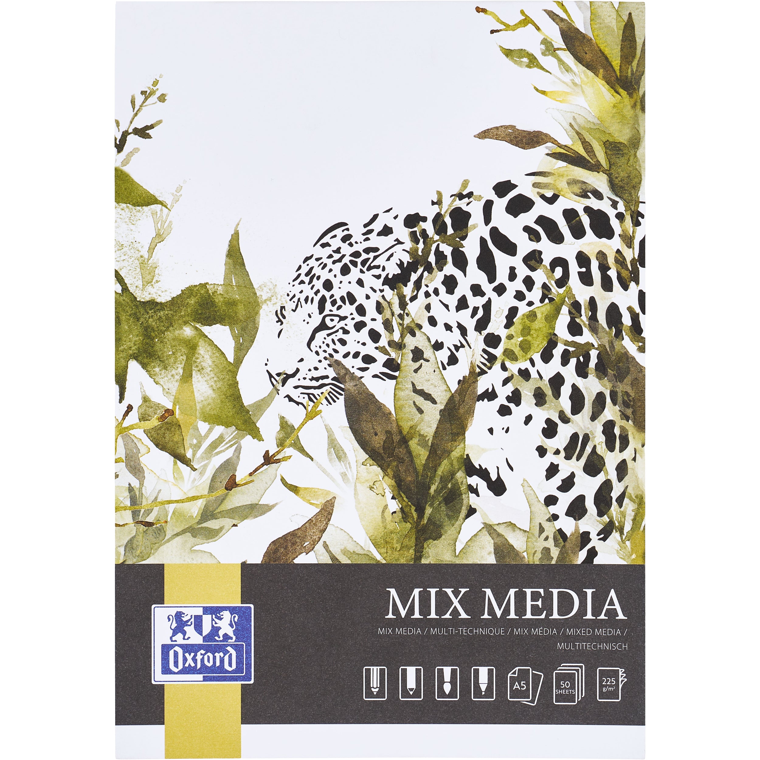 OXFORD Art Mix Media Block A5 400183974 weiss, 225g 50 Blatt