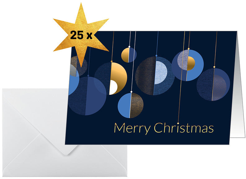 SIGEL Weihnachtskarten A6 DS088 Weihnachtskugeln 25 Stück
