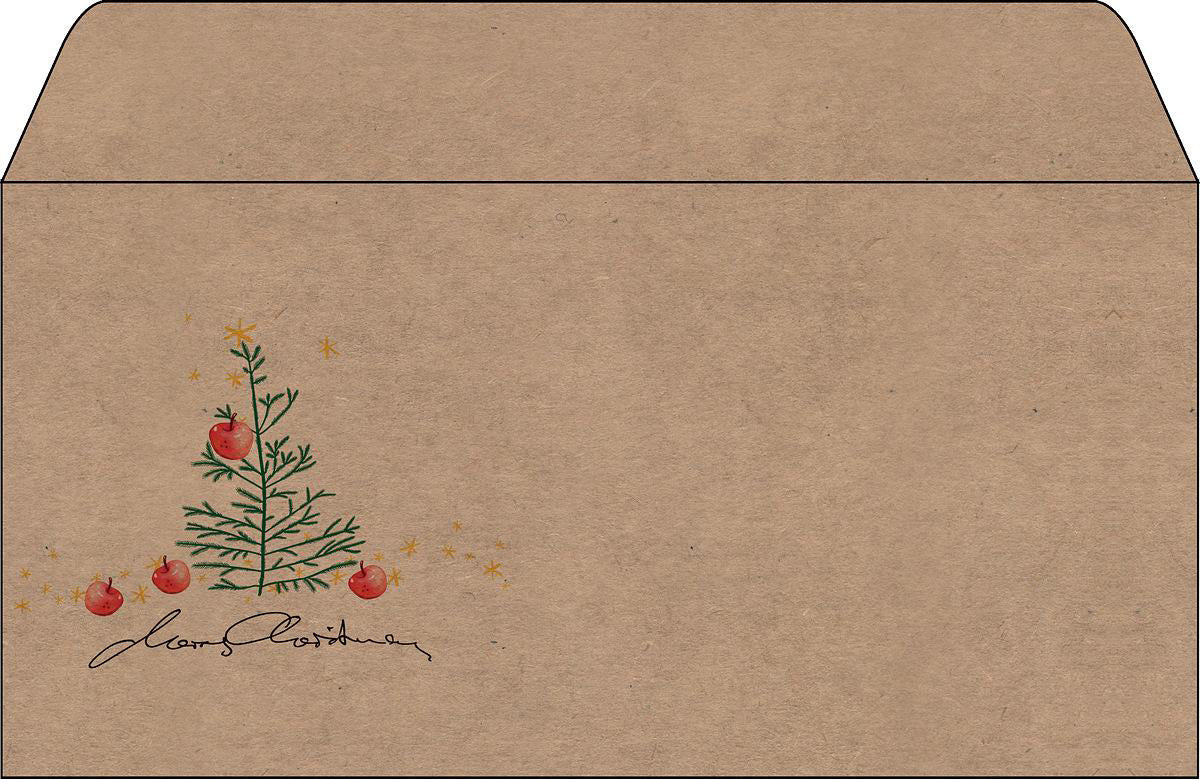 SIGEL Weihnachts-Umschlag 11x22cm DU255 Apples Kraftpapier 50 Stk