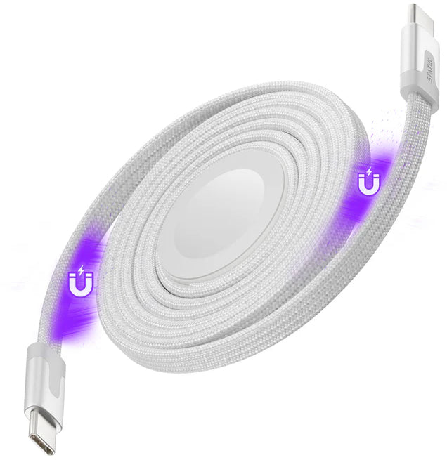 STATIK MagStack Duo Charger PUP-0497-3FT-CC-WHT Apple Watch+USB-C Cable