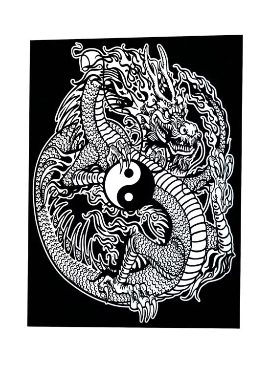 TATARUGA Samtbild A4 S125 Yin-Yang-Drache