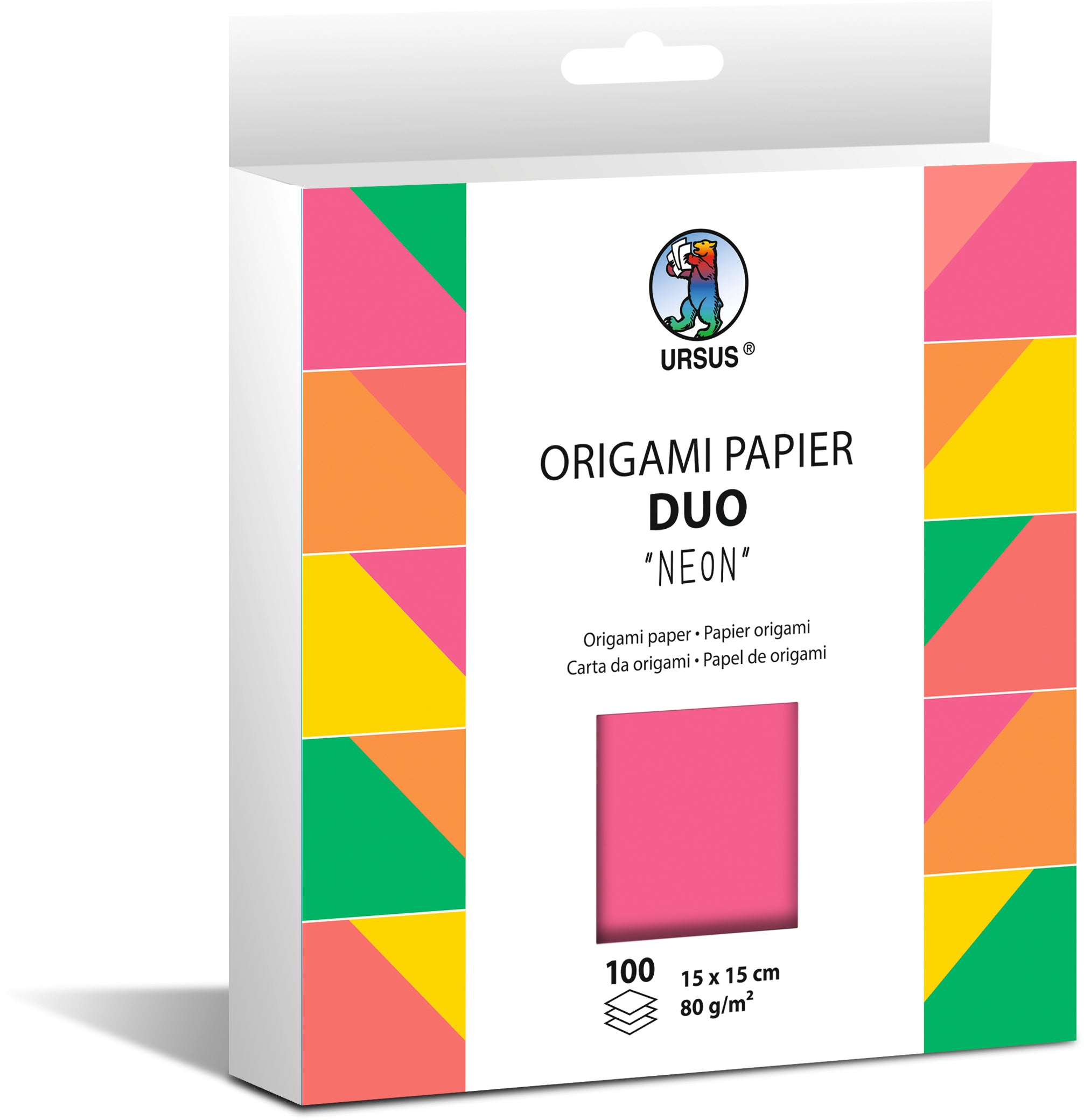 URSUS Faltblätter Duo 15x15cm 22895599F neon 100 Blatt