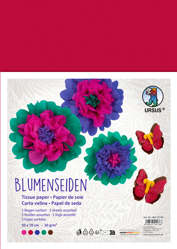 URSUS Seidenpapier 50x70cm 4622299 farbig 5 Bogen