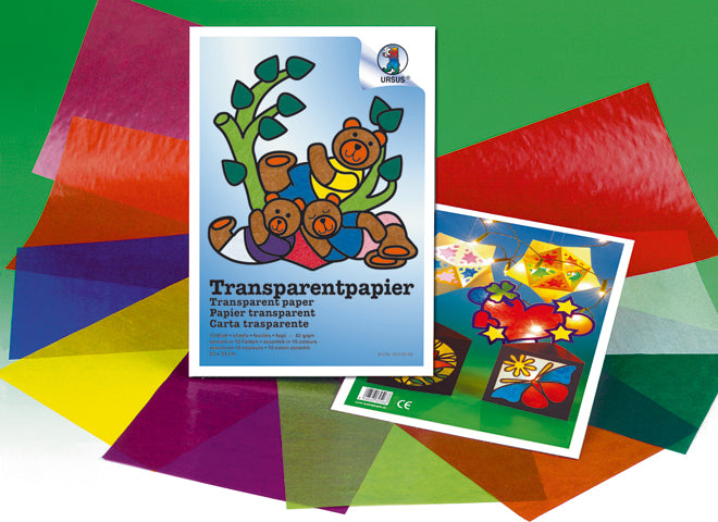 URSUS Transparentpapier 23x33cm 8230099F 42g, 10 Farben ass. 10 Blatt