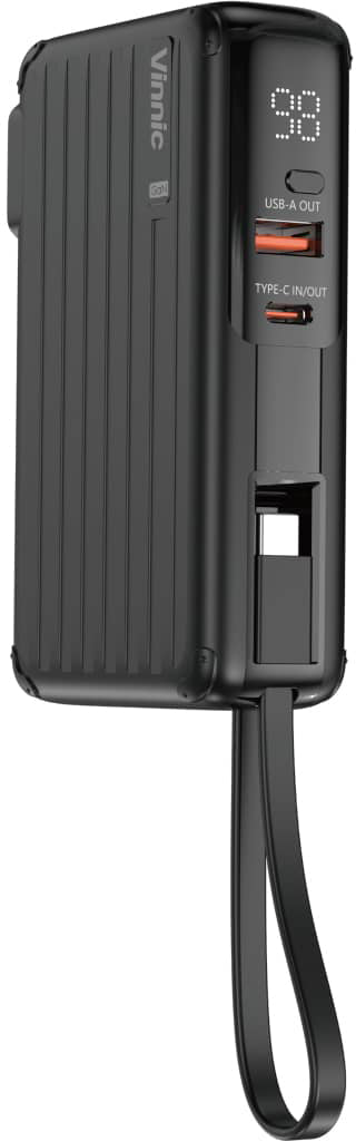 VINNIC PANGPOCHE 2-3-In-1 Travel VPPB-TR10G2-BK 65W,10k PB,GaN,TravelAdaptor