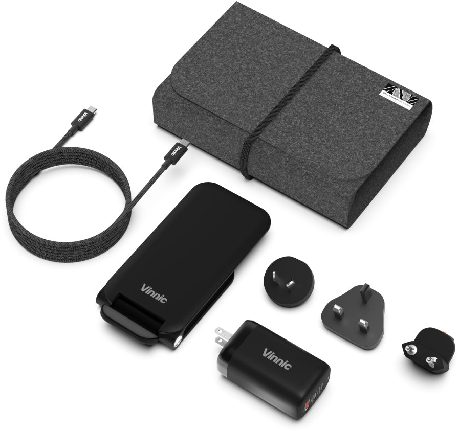VINNIC Trivor 3-in-1 VPTK-31GTK Global Travel Kit, Black