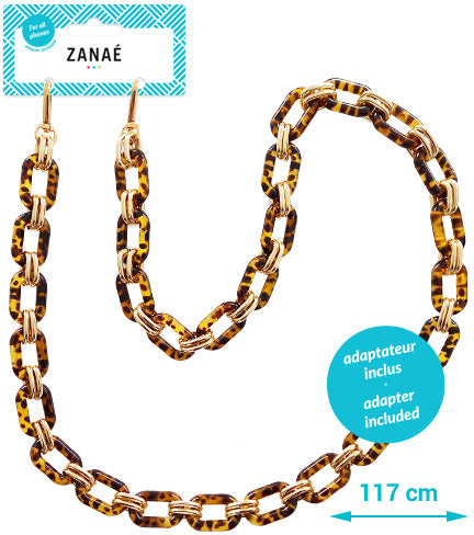 ZANAÉ Phone Wristlace Golden Stone 17448 Leopard & Gold animal print
